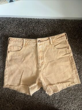 Anthropology-Pilcro Frayed-Hem High-Rise Shorts